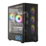 Modecom Volcano AQ400 Gaming Midi Tower Κουτί Υπολογιστή με Πλαϊνό Παράθυρο Μαύρο