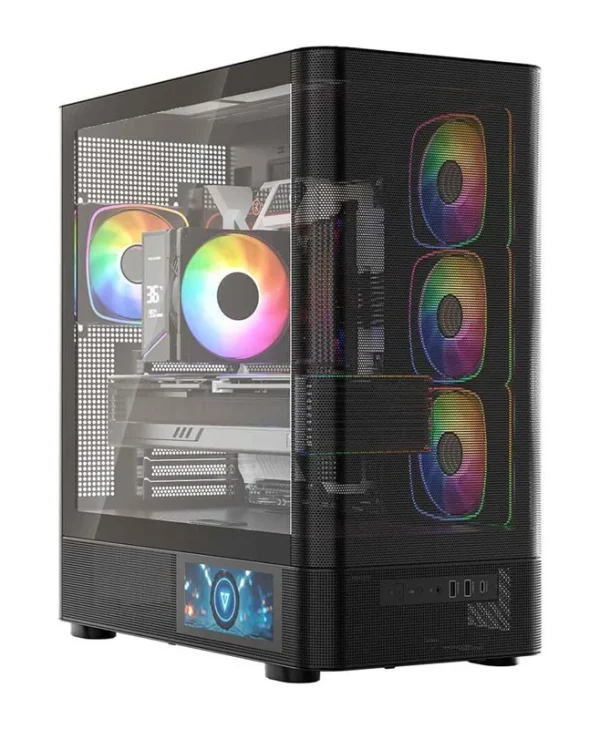 Modecom Volcano AQ400 Gaming Midi Tower Κουτί Υπολογιστή με Πλαϊνό Παράθυρο Μαύρο