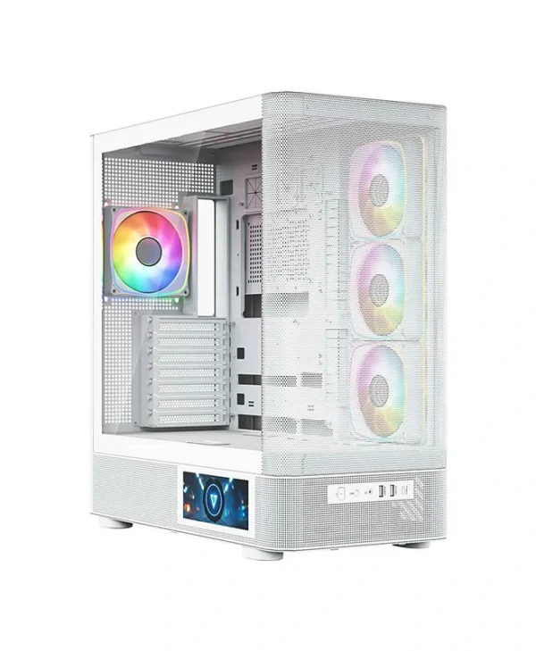 Modecom Volcano AQ400 Gaming Midi Tower Κουτί Υπολογιστή με Πλαϊνό Παράθυρο Λευκό