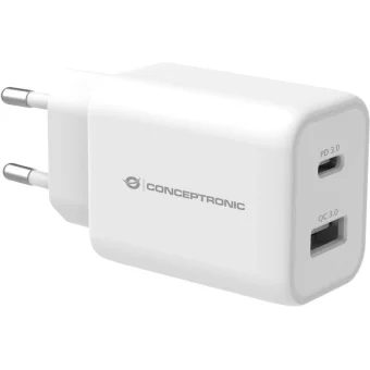 Conceptronic Φορτιστής Χωρίς Καλώδιο με Θύρα USB-A και Θύρα USB-C 33W Power Delivery Λευκός (ALTHEA11W) ALTHEA11W