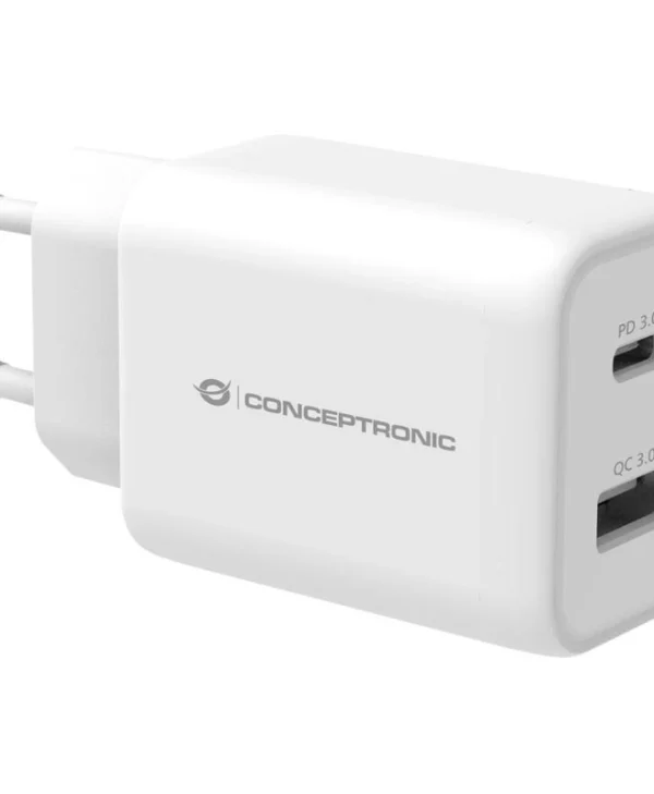 Conceptronic Φορτιστής Χωρίς Καλώδιο με Θύρα USB-A και Θύρα USB-C 33W Power Delivery Λευκός (ALTHEA11W) ALTHEA11W