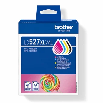 Brother LC527XLVAL Γνήσιο Πακέτο 4 Μελανιών Εκτυπωτή InkJet Κίτρινο / Κυανό / Ματζέντα / Μαύρο LC527XLVAL