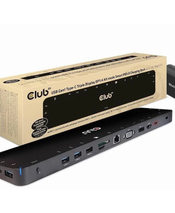 Club3D USB-C / USB-A Docking Station με 4K PD Ethernet Μαύρο (CSV-1565) CSV-1565
