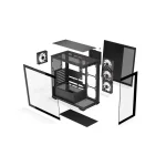 Krux Exo Gaming Midi Tower Κουτί Υπολογιστή με Πλαϊνό Παράθυρο και ARGB Φωτισμό Μαύρο - Image 4