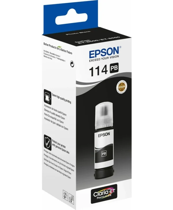 Epson 114 Γνήσιο Μελάνι Εκτυπωτή InkJet Photo Μαύρο (C13T07B140) C13T07B140