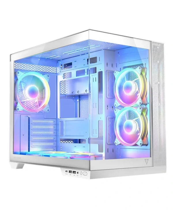Modecom Panorama ARGB 5F Gaming Midi Tower Κουτί Υπολογιστή με Πλαϊνό Παράθυρο Λευκό
