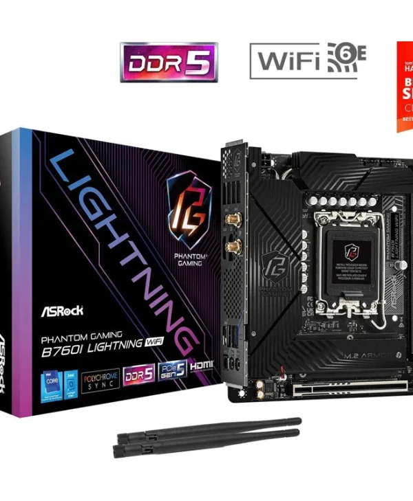 ASRock B760I Lightning WiFi Motherboard Micro ATX με Intel 1700 Socket 90-MXBNN0-A0UAYZ 90-MXBNN0-A0UAYZ
