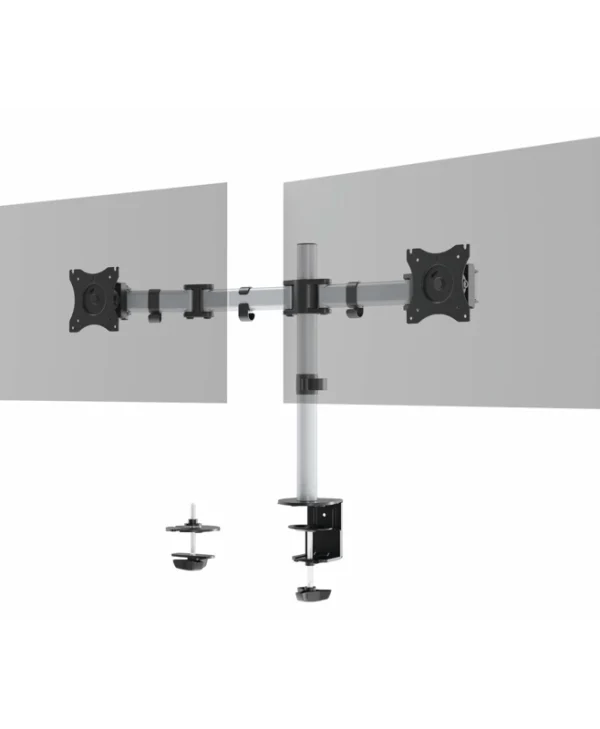 Durable Βάση Γραφείου για 2 Οθόνες έως 27" με Βραχίονα Ασημί (509523) 509523