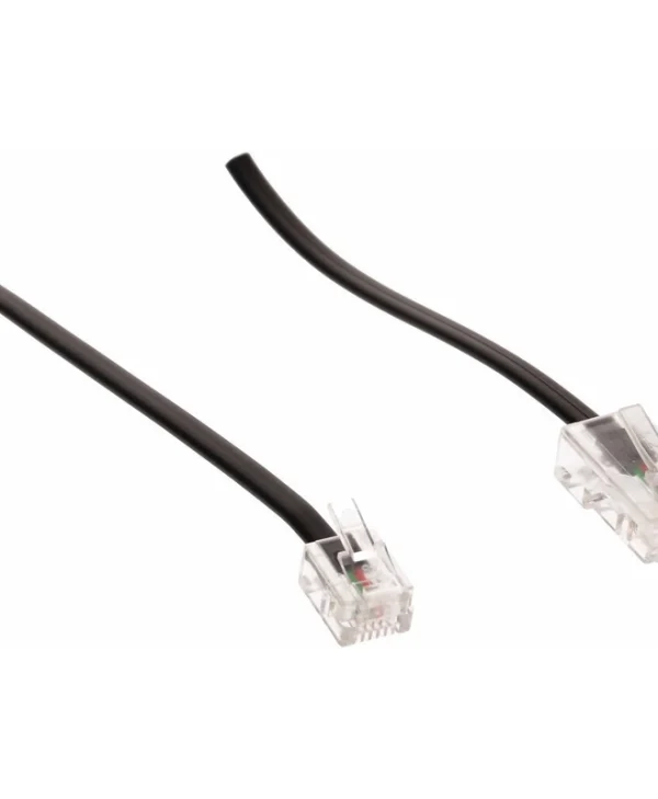 Schwaiger Flat Τηλεφωνικό Καλώδιο RJ11 6P4C 3m Μαύρο (TAL6631533) TAL6631533
