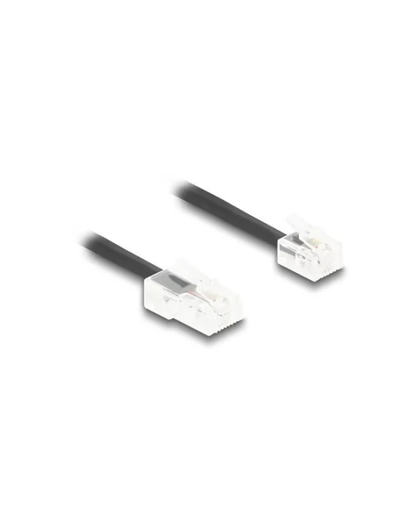 DeLock Σπιράλ Τηλεφωνικό Καλώδιο RJ11 6P4C 2m Μαύρο (88479) 88479