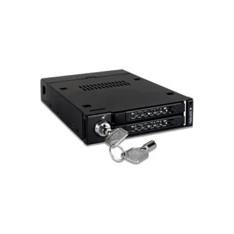 Icy Dock ToughArmor Rugged Full Metal Dual Bay RAID 2.5 Inch SATA HDD/SSD Mobile Rack for External 3.5 Inch Drive Bay Μαύρο MB992SKR-B MB992SKR-B