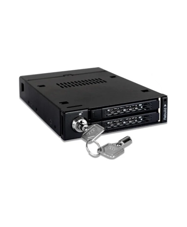 Icy Dock ToughArmor Rugged Full Metal Dual Bay RAID 2.5 Inch SATA HDD/SSD Mobile Rack for External 3.5 Inch Drive Bay Μαύρο MB992SKR-B MB992SKR-B