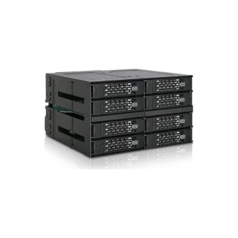 Icy Dock ToughArmor Rugged Full Metal 8-Bay 2.5 Inch SAS/SATA SSD/HDD Backplane Cage for 2x External 5.25 Inch Bay Μαύρο MB508SP-B MB508SP-B