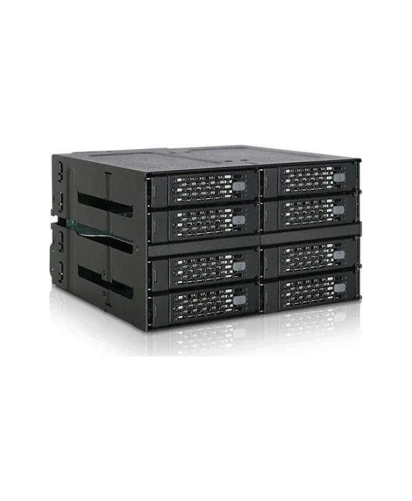Icy Dock ToughArmor Rugged Full Metal 8-Bay 2.5 Inch SAS/SATA SSD/HDD Backplane Cage for 2x External 5.25 Inch Bay Μαύρο MB508SP-B MB508SP-B
