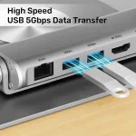 Unitek USB-C Docking Station με HDMI 4K PD Ethernet Ασημί (D1109B01) D1109B01 - Image 12
