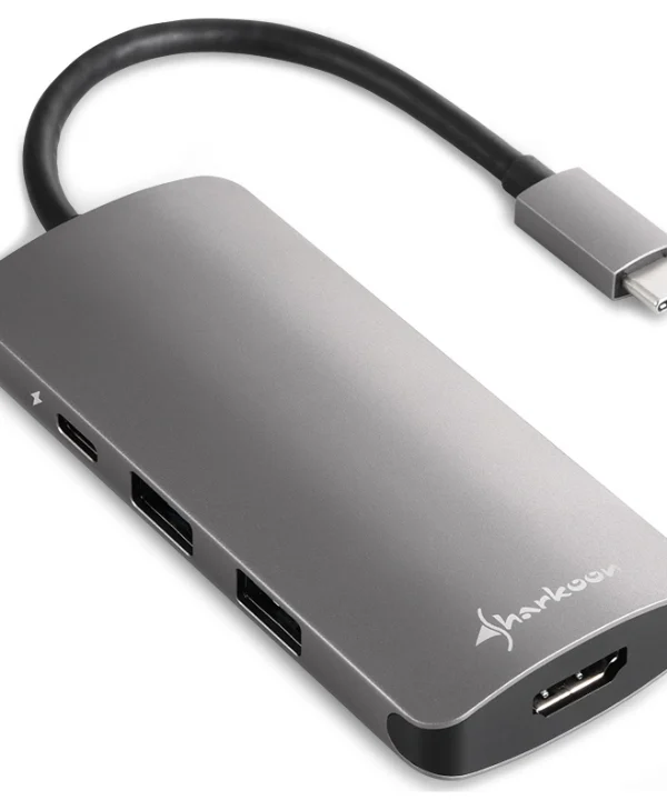 Sharkoon USB-C Docking Station με HDMI 4K PD Γκρι (4044951026715)