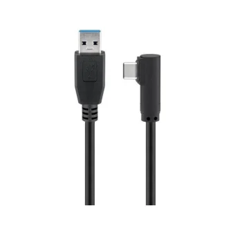 Goobay Angle (90°) / Regular USB 3.0 Cable USB-C male - USB-A 15W Μαύρο 1.5m 66502