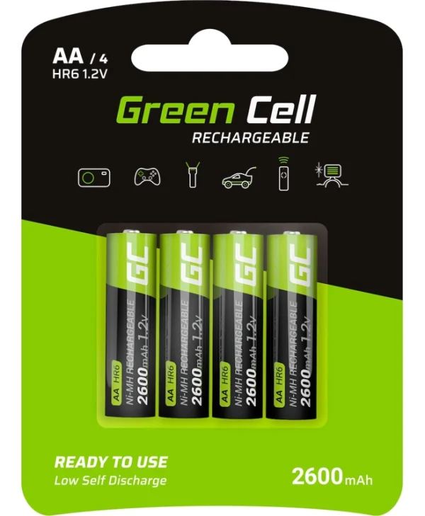Green Cell Επαναφορτιζόμενες Μπαταρίες AA Ni-MH 2600mAh 1.2V 4τμχ GR01