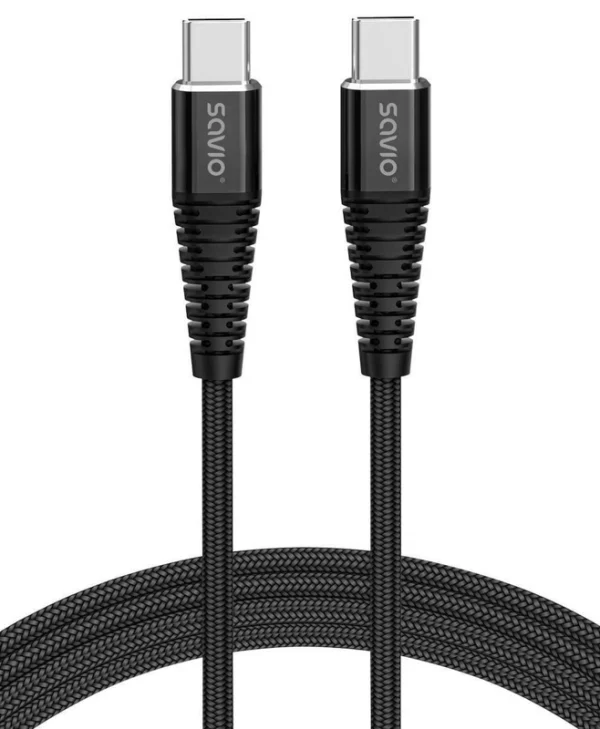 Savio USB 2.0 Cable USB-C male - USB-C 100W Μαύρο 2m (CL-160)