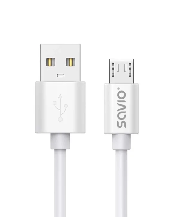 Savio Regular USB 2.0 to micro USB Cable Λευκό 3m (CL-167)