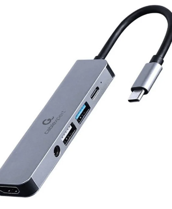 Cablexpert USB-C Docking Station με HDMI 4K PD Γκρι (A-CM-COMBO5-02)