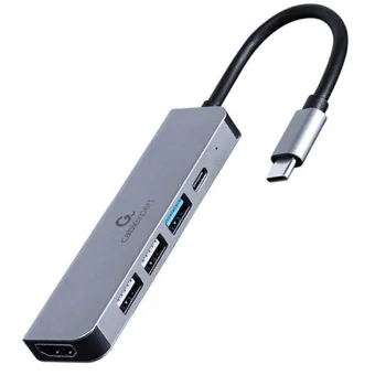 Cablexpert USB-C Docking Station με HDMI 4K PD Γκρι (A-CM-COMBO5-03)