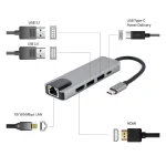 Cablexpert USB-C Docking Station με HDMI 4K PD Ethernet Γκρι (A-CM-COMBO5-04) - Image 3
