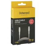 Intenso C315C Braided USB 2.0 Cable USB-C male - USB-C 60W Λευκό 1.5m 7901002 - Image 4