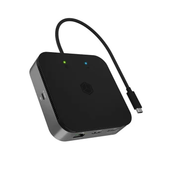 Icy Box USB-C Docking Station με HDMI/DisplayPort 4K PD Ethernet και σύνδεση 2 Οθονών Μαύρο (IB-DK408-C41)