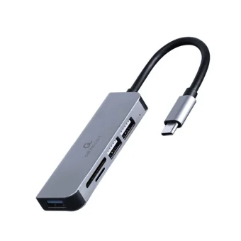 Gembird USB 2.0 Hub 3 Θυρών με σύνδεση USB-C Ασημί UHB-CM-CRU3P1U2P2-01