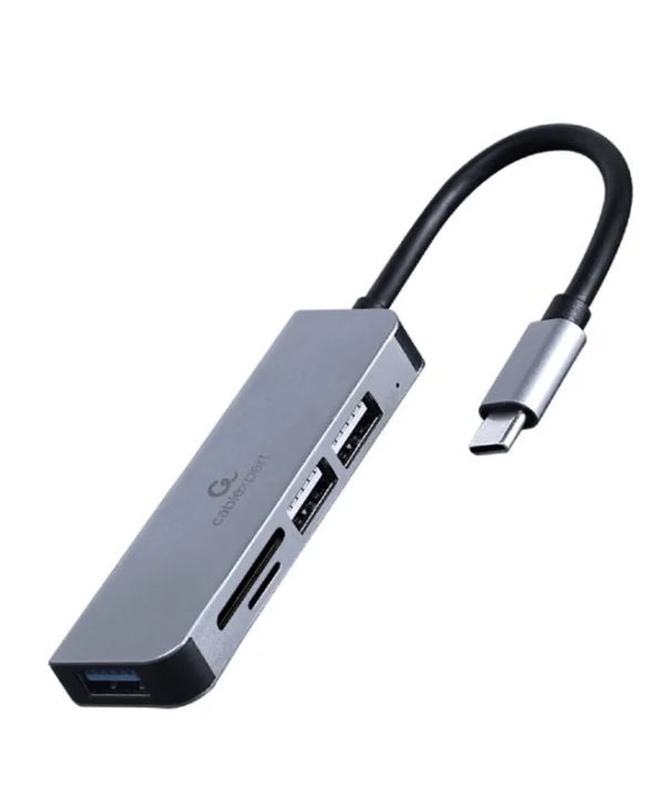 Gembird USB 2.0 Hub 3 Θυρών με σύνδεση USB-C Ασημί UHB-CM-CRU3P1U2P2-01