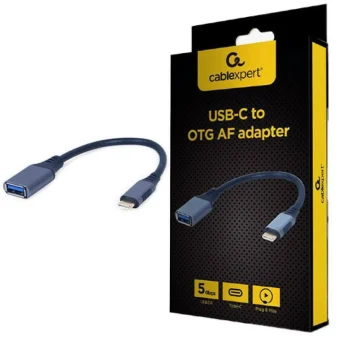 Cablexpert Μετατροπέας USB-C male σε USB-A female Γκρι 1τμχ A-USB3C-OTGAF-01
