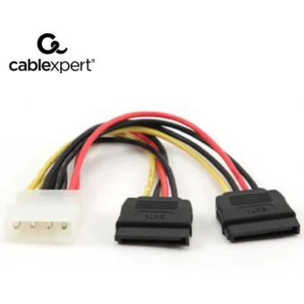 Cablexpert 4-Pin Molex - 15-Pin Sata Cable 0.3m Πολύχρωμο CC-SATA-PSY-0.3M