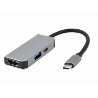 Cablexpert USB-C Docking Station με HDMI 4K PD Ασημί (A-CM-COMBO3-02)