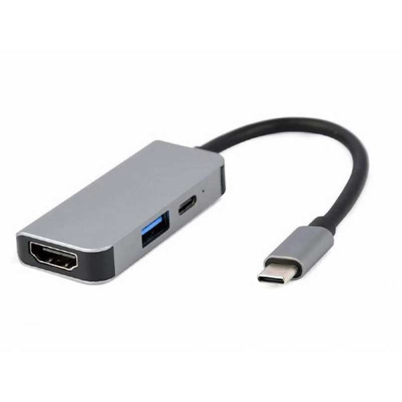 1 Cablexpert USB-C Docking Station με HDMI 4K PD Ασημί (A-CM-COMBO3-02) - Image 1