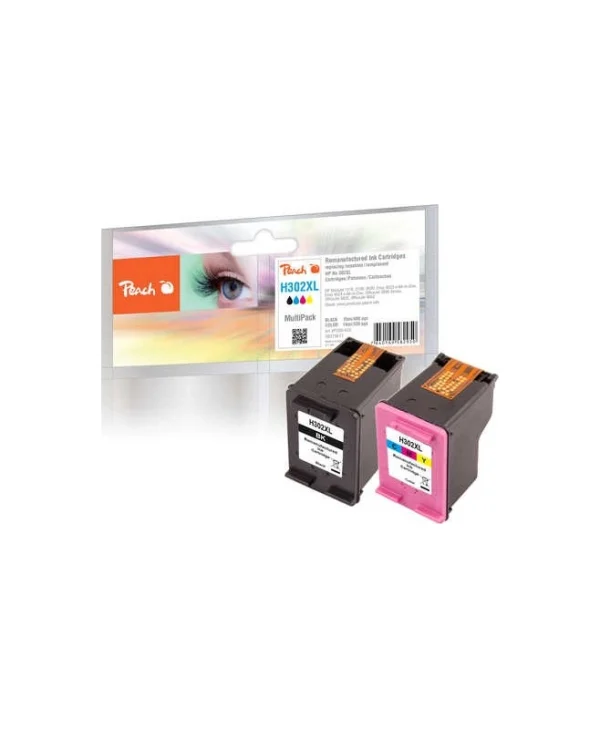 Peach Πακέτο Συμβατών Μελανιών Εκτυπωτή InkJet HP 302XL Πολλαπλό (Color) / Μαύρο PI300-659