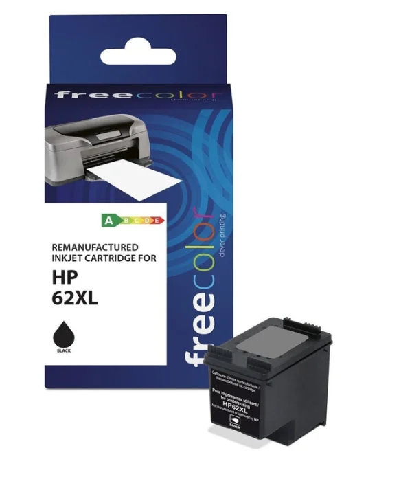 Freecolor Πακέτο Συμβατών Μελανιών Εκτυπωτή InkJet HP 62XL Μαύρο 1τμχ K20583F7