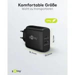 Goobay Φορτιστής Χωρίς Καλώδιο με Θύρα USB-A και Θύρα USB-C Power Delivery Μαύρος (65409) - Image 3
