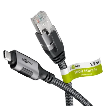 Goobay Μετατροπέας USB-C male σε Ethernet male Γκρι 1τμχ 70697