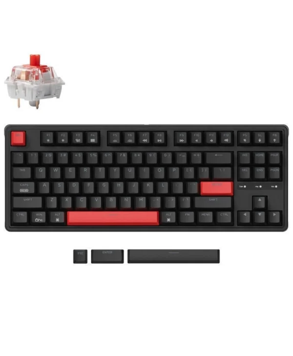 Keychron C3 Pro C3P-H1 Gaming Μηχανικό Πληκτρολόγιο Tenkeyless με Custom Red διακόπτες και Φωτιζόμενα πλήκτρα (Αγγλικό US)