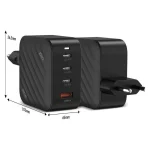 Xblitz Φορτιστής Χωρίς Καλώδιο GaN με Θύρα USB-A και 3 Θύρες USB-C 20W Power Delivery Μαύρος (XC3) - Image 3