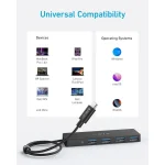 Anker USB 2.0 Hub 4 Θυρών με σύνδεση USB-C A8309G11 - Image 6