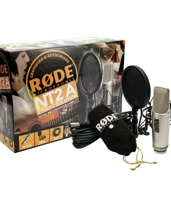 Rode NT2-A Σετ Πυκνωτικό Μικρόφωνο XLR Shock Mounted για Φωνητικά σε Χρυσό Χρώμα NT2A