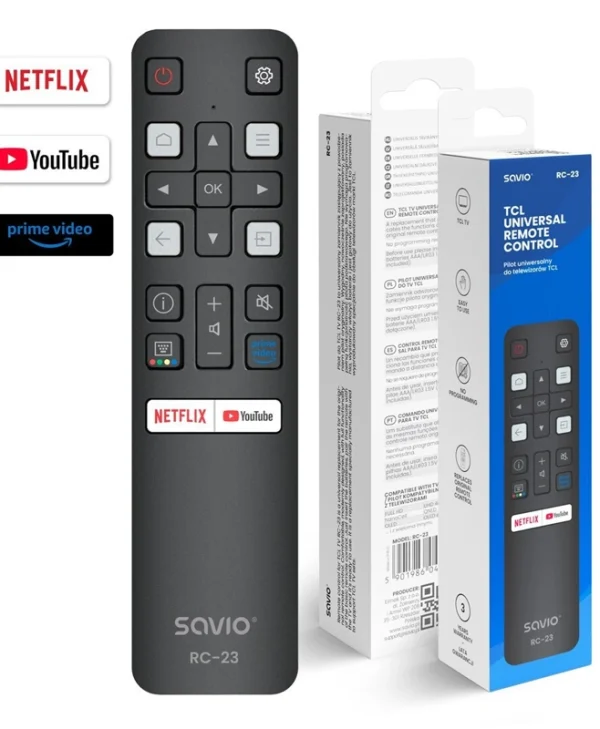 Savio Universal Τηλεχειριστήριο για Τηλεοράσεις και TCL 5901986049616 RC-23