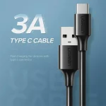 Ugreen US287 USB 2.0 Cable USB-C male - USB-A 18W Μαύρο 0.25m (60114) - Image 3