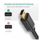 Ugreen USB 2.0 Cable USB-A male - mini USB-B male Μαύρο 1m 10355 - Image 6