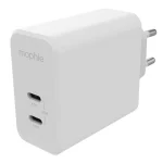 Mophie Φορτιστής Χωρίς Καλώδιο GaN με 2 Θύρες USB-C 67W Power Delivery Λευκός (409909304) 433019