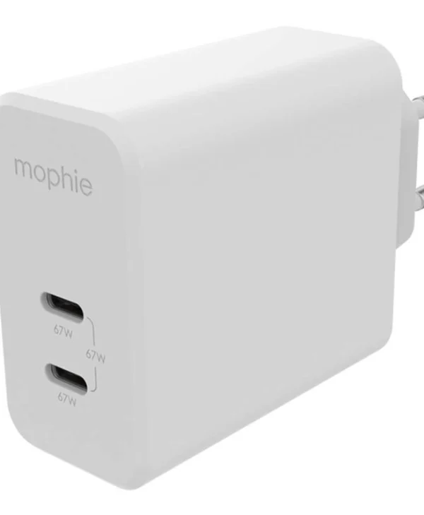 Mophie Φορτιστής Χωρίς Καλώδιο GaN με 2 Θύρες USB-C 67W Power Delivery Λευκός (409909304) 433019
