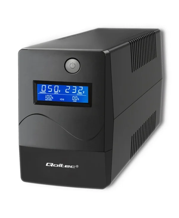 Qoltec 53980 UPS 1000VA 600W με 2 Schuko Πρίζες