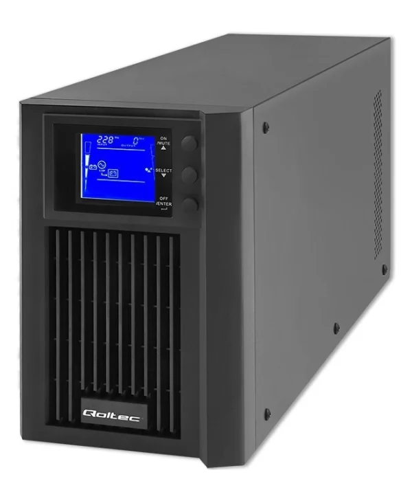 Qoltec UPS On-Line 2000VA 1600W με 2 Schuko Πρίζες 53981